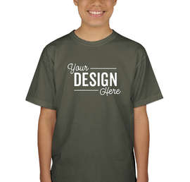 Canada - Gildan Youth 100% Cotton T-shirt - Color: Military Green
