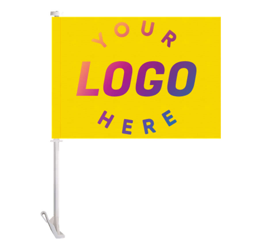 Full Color 15" x 11.5" Single Sided Car Flag in Yellow
