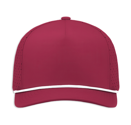 Pacific Headwear Weekender Perforated Snapback Trucker Hat in Berry / White