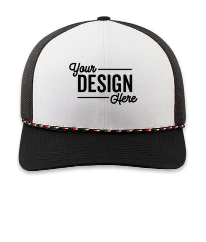 Pacific Headwear Braid Snapback Trucker Hat - White  /  Black  /  Black
