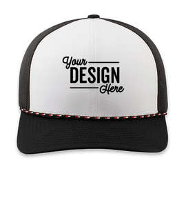 Pacific Headwear Braid Snapback Trucker Hat - Color: White / Black / Black