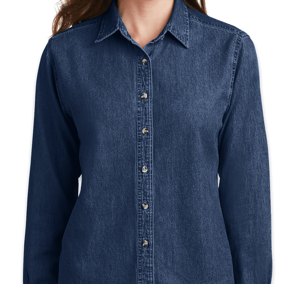Port & Company Women's Denim Shirt - Embroidered-default