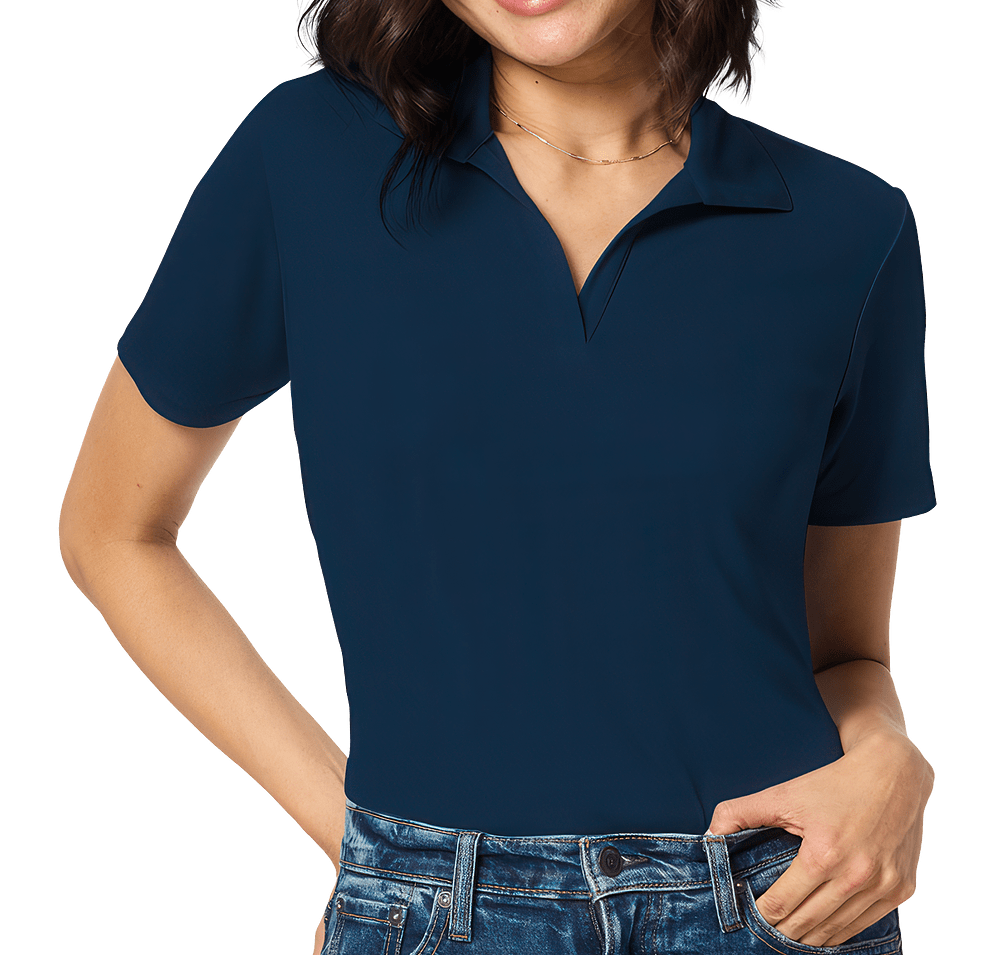 Blue Generation Women's BLU-X-DRI Titan V-Neck Performance Polo - Printed-default