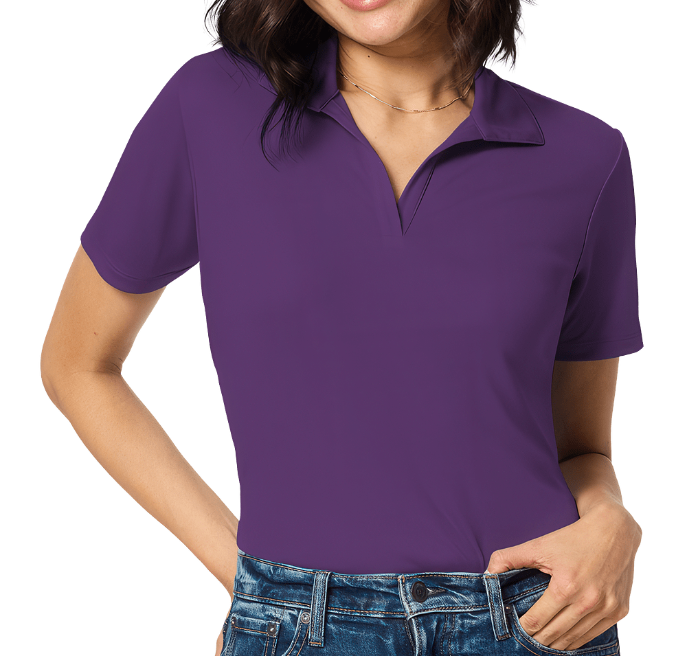 Blue Generation Women's BLU-X-DRI Titan V-Neck Performance Polo - Printed-default