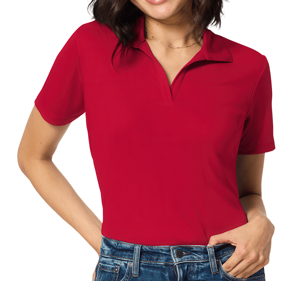Blue Generation Women's BLU-X-DRI Titan V-Neck Performance Polo - Printed-default