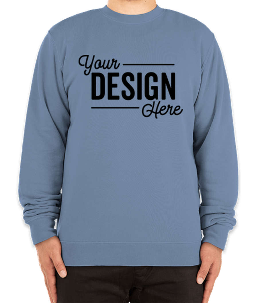 Independent Trading Pigment Dyed Crewneck Sweatshirt in Pigment Slate Blue
