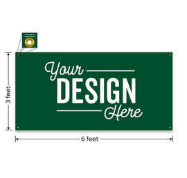 Full Color 6' x 3' Vinyl Banner - Color: Forest Green