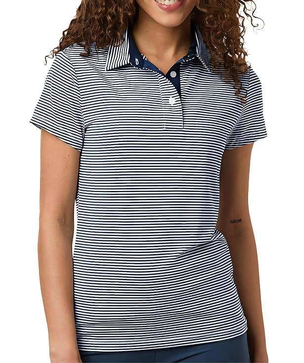 Swannies Women's Kayla Striped Performance Polo - Printed