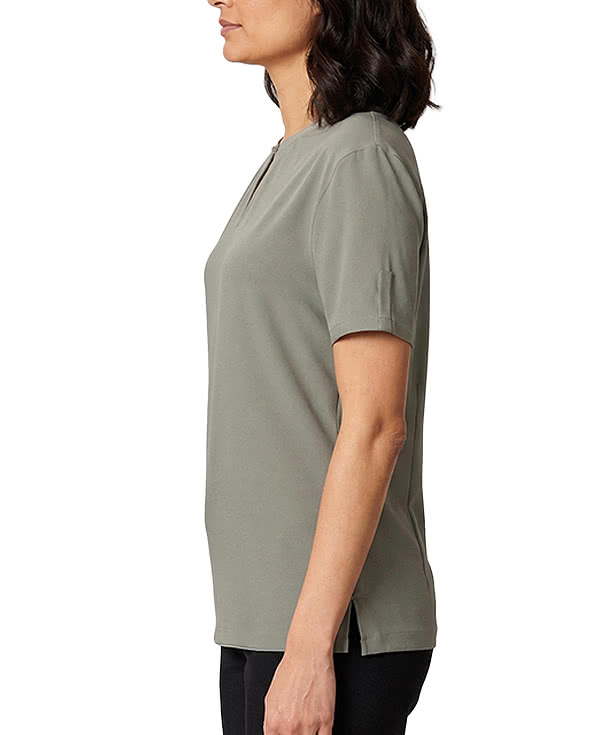 Blue Generation Women’s Matte Jersey Keyhole Blouse