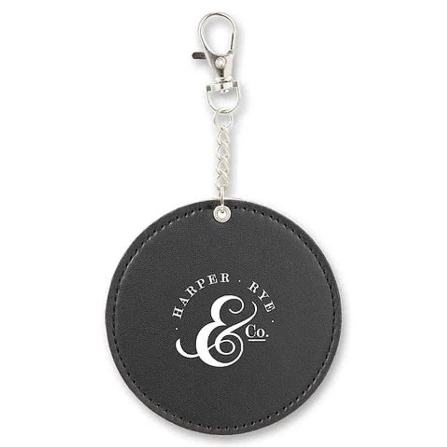 Recycled Travel Mirror Bag Charm in Black