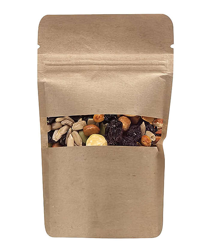 Full Color Kraft Resealable Snack Bag with Trail Mix