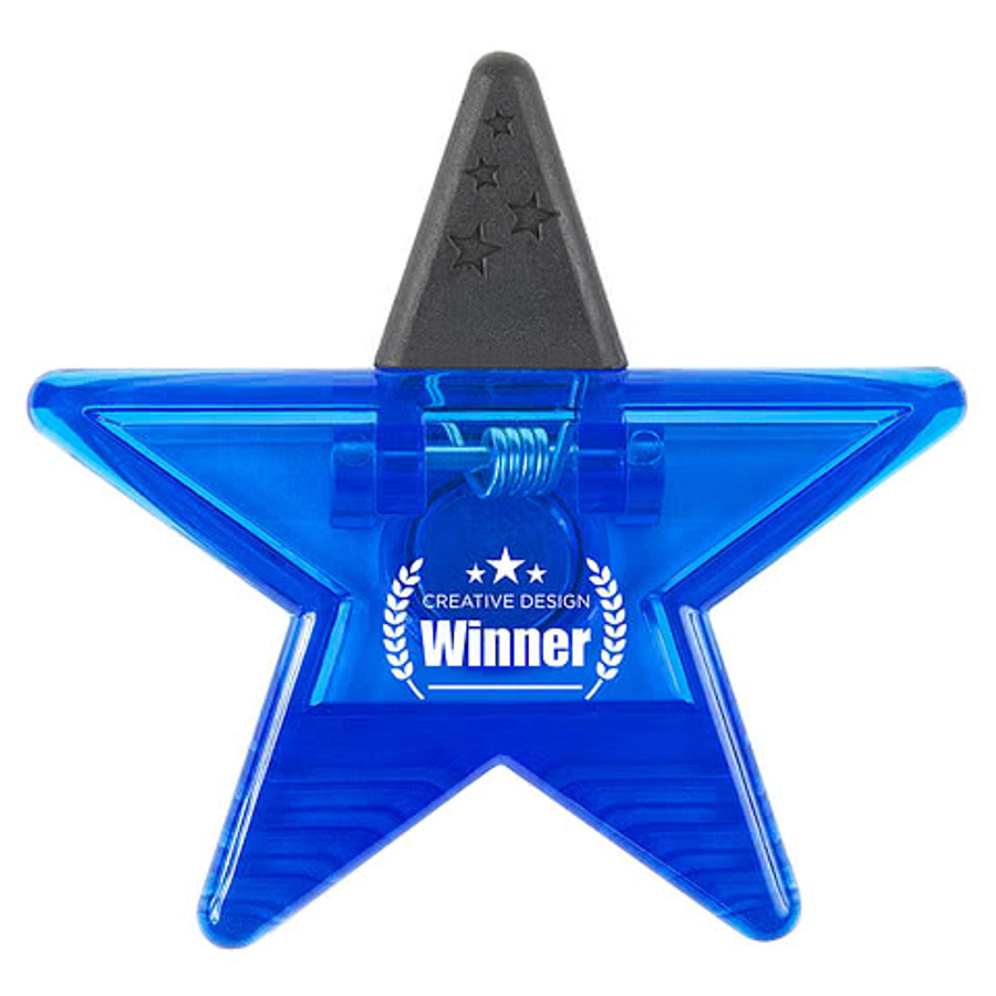 Recycled Star Shape Magnetic Memo Clip in WHITE