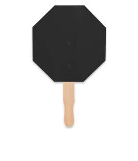 Full Color Octagon Hand Fan - Color: Black
