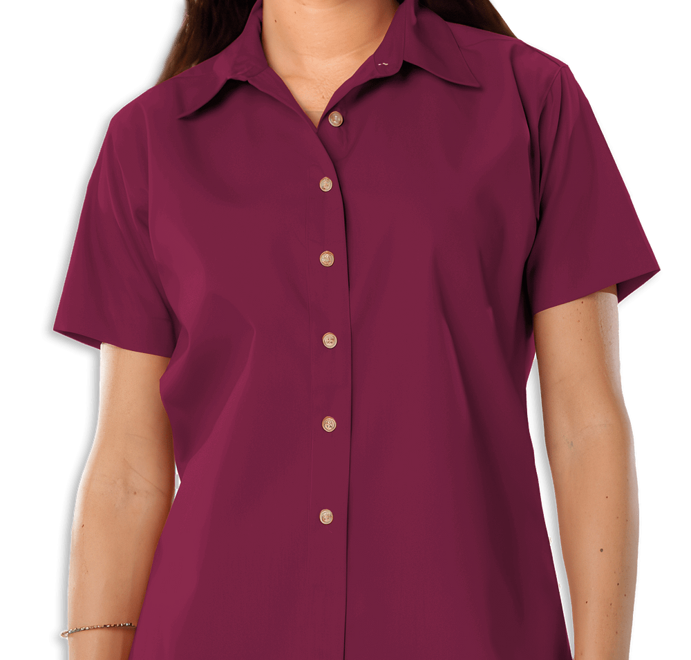 Blue Generation Women's Scotchgard Short Sleeve Dress Shirt - Embroidered-default