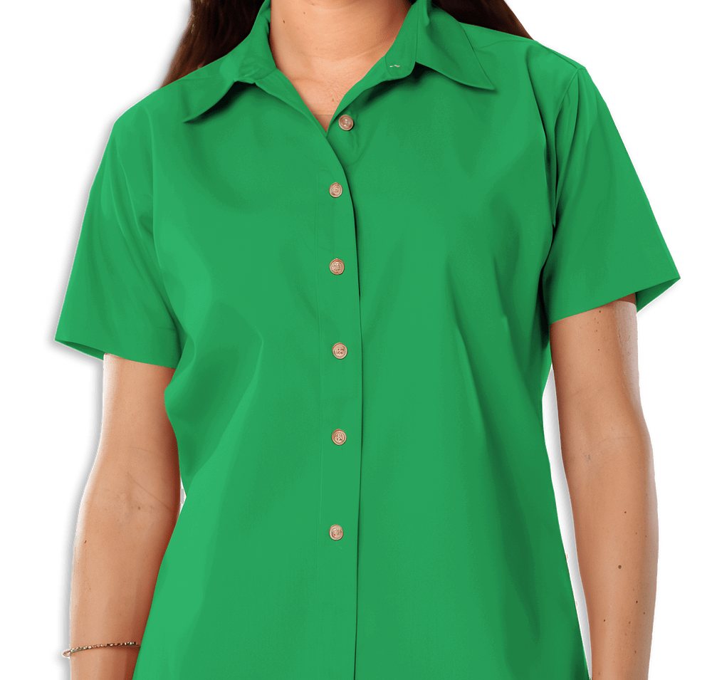 Blue Generation Women's Scotchgard Short Sleeve Dress Shirt - Embroidered-default
