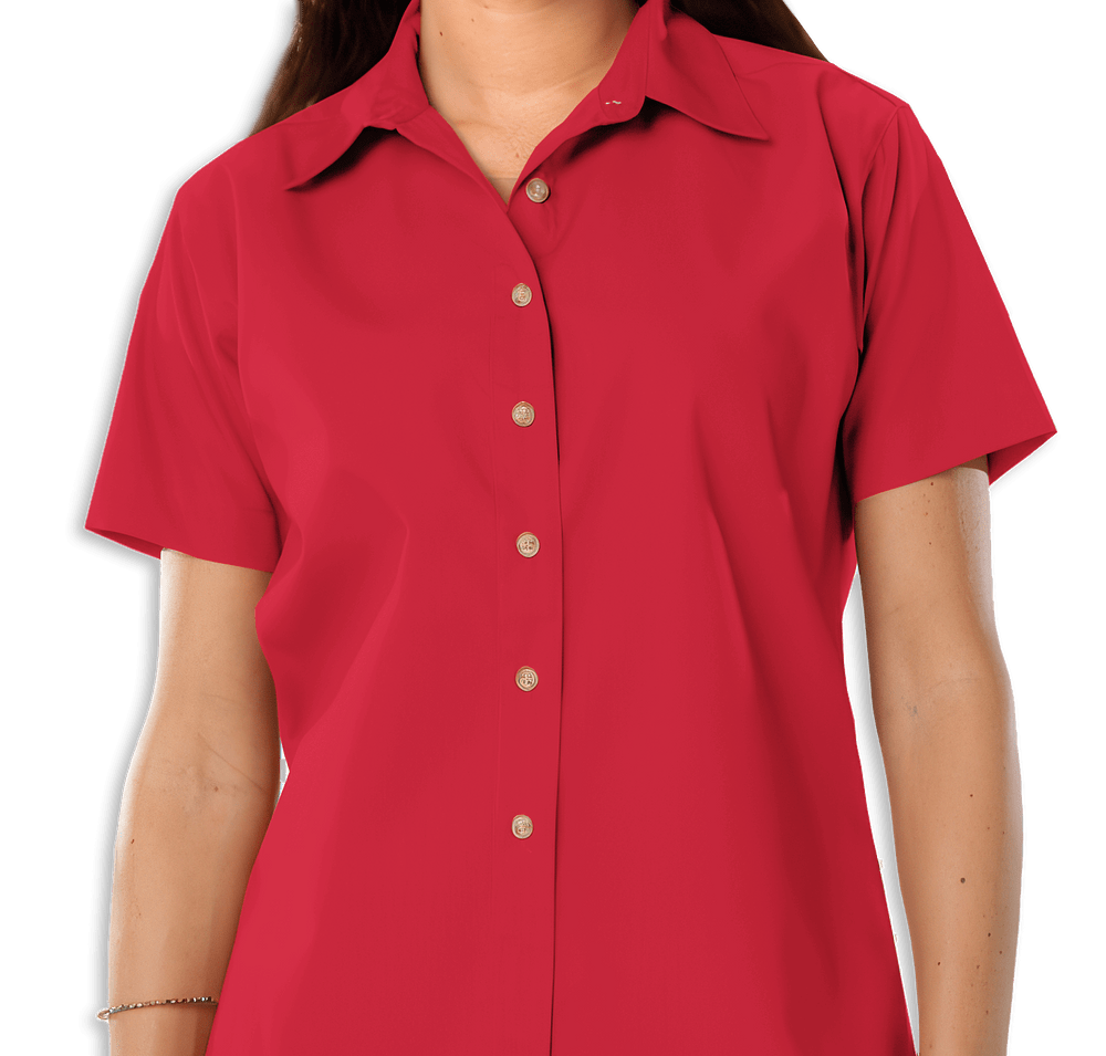 Blue Generation Women's Scotchgard Short Sleeve Dress Shirt - Embroidered-default
