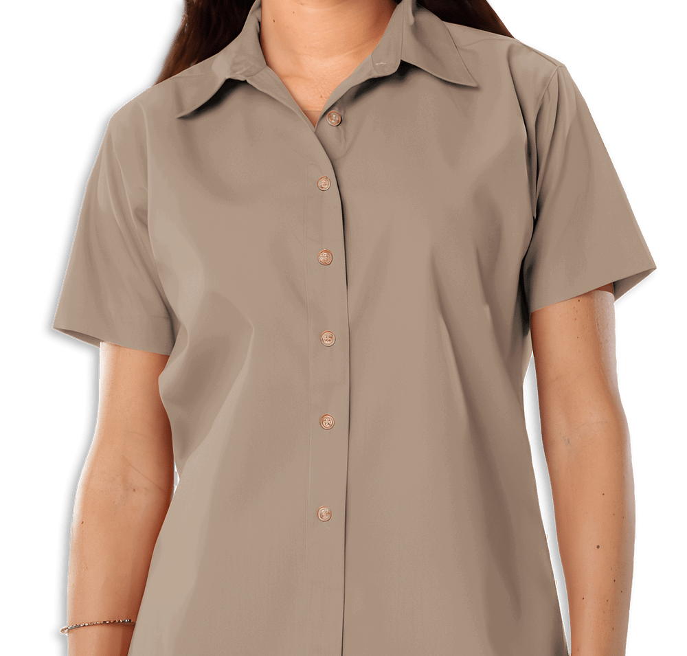 Blue Generation Women's Scotchgard Short Sleeve Dress Shirt - Embroidered-default