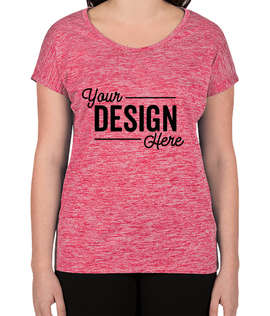 Sport-Tek Women's Electric Heather Performance Shirt - Color: Power Pink Electric