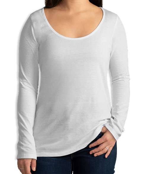 womens white cotton long sleeve t shirt