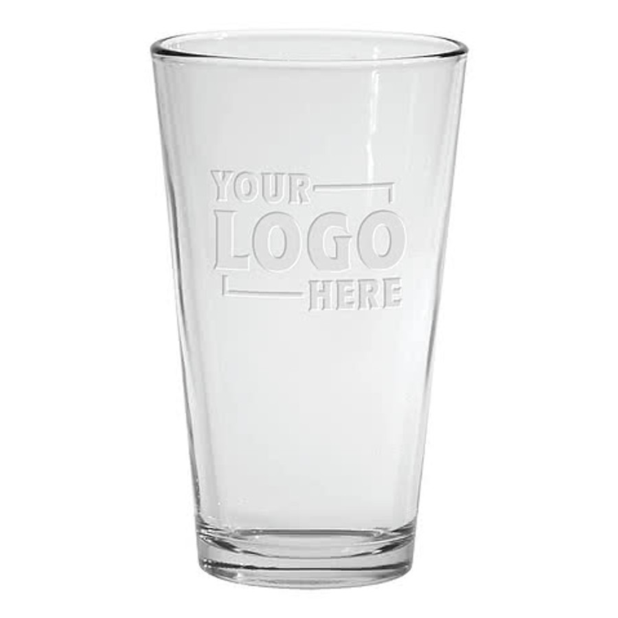 Laser Engraved 16 oz. Pint Glass in Clear