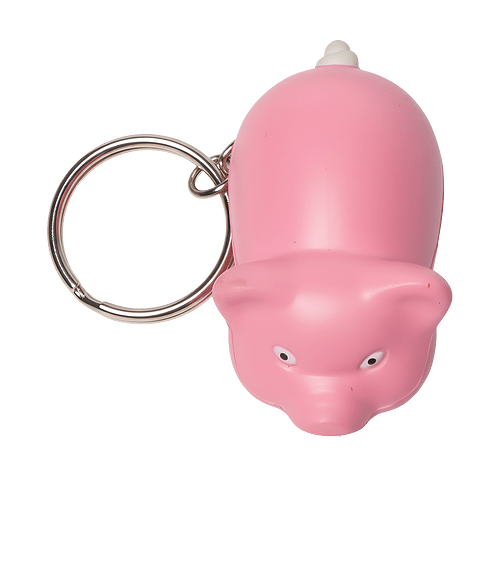 Pig Stress Reliever Keychain in Pink