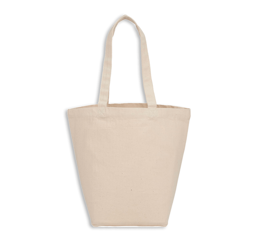 Herringbone Cotton Canvas Grocery Tote Bag-default