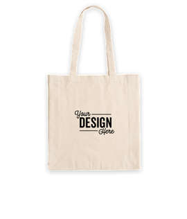 Tall Gusseted 100% Cotton Shopper Tote - Color: Natural