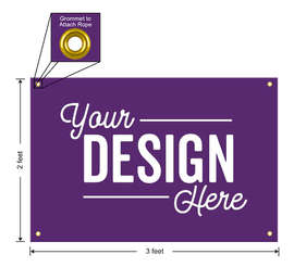Full Color 3' x 2' Vinyl Banner - Color: Team Purple