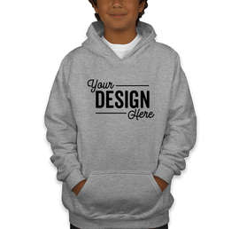 Gildan Youth Midweight 50/50 Pullover Hoodie - Color: Sports Grey