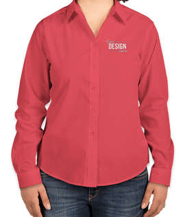 Port Authority Women's Long Sleeve Easy Care Shirt - Color: Hibiscus