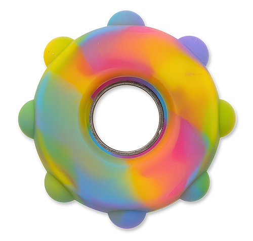 Gear Push Pop Fidget Spinner in Rainbow