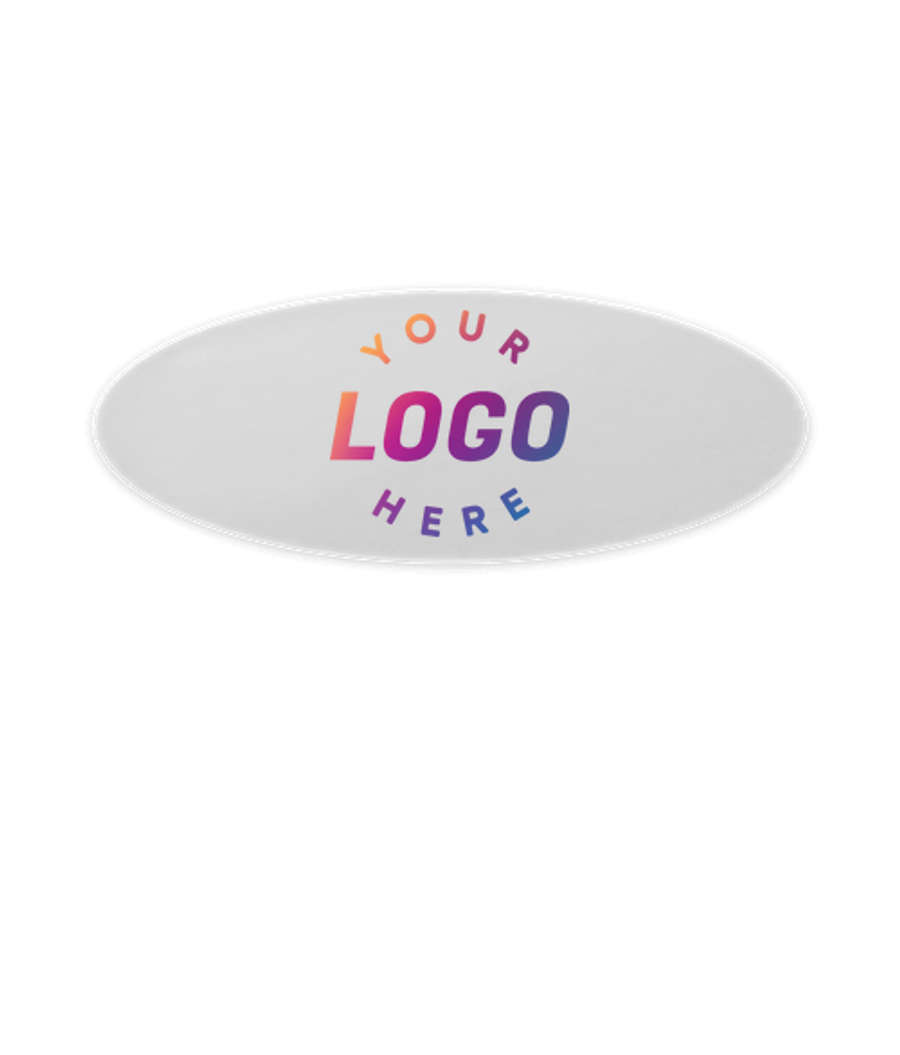 Full Color 8 in. x 3 in. Clear Oval Sticker in Clear