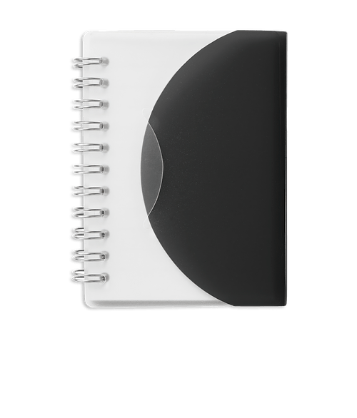 Curve Soft Cover Spiral Pocket Notebook in Translucent Smoke