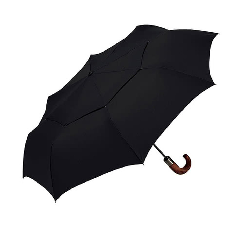 Full Color Shed Rain WindPro 46" Arc Vented Auto-Open/Close Compact Umbrella in Black