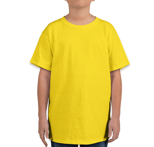 Hanes Youth Essential-T Crewneck T-shirt in Athletic Yellow