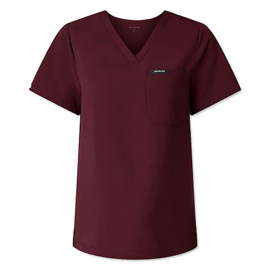 Jaanuu Women's Rhena Essential One-Pocket V-Neck Scrub Top - Printed in Midnight Navy 