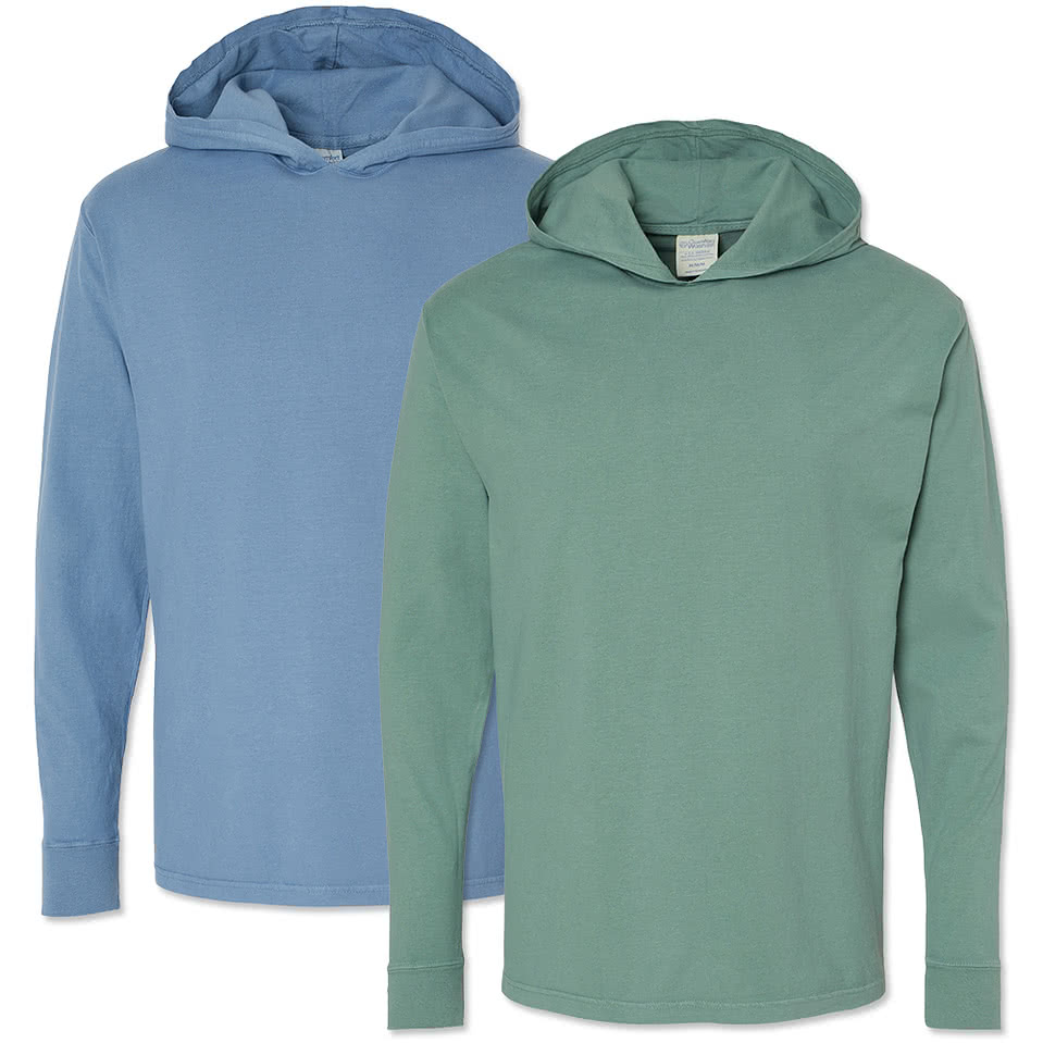 Hanes ComfortWash Garment Dyed Hooded Long Sleeve T-Shirt