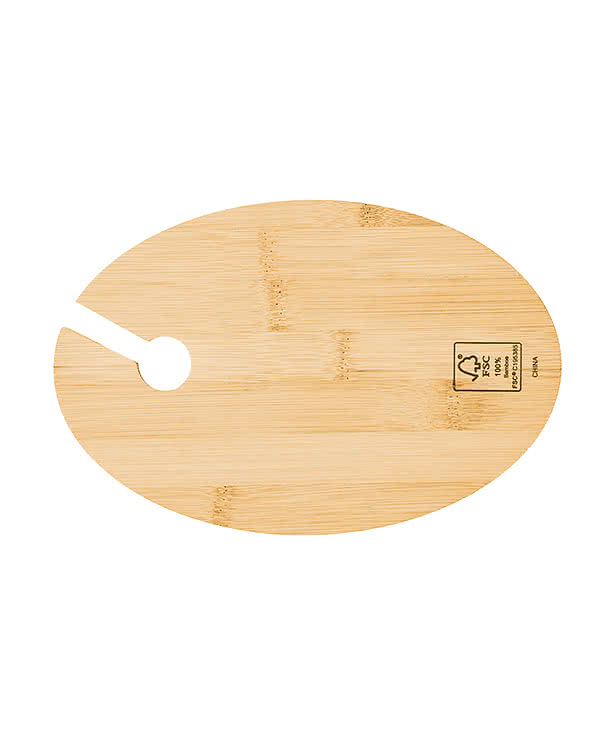 Laser Engraved Wine & Dine Recessed Bamboo Tray with Wine Glass Holder