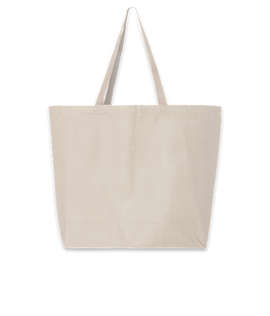Jumbo Gusseted Cotton Canvas Tote Bag - Color: Natural