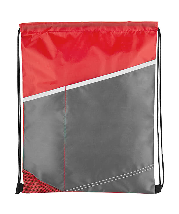 Contrast Diagonal Pocket Drawstring Bag
