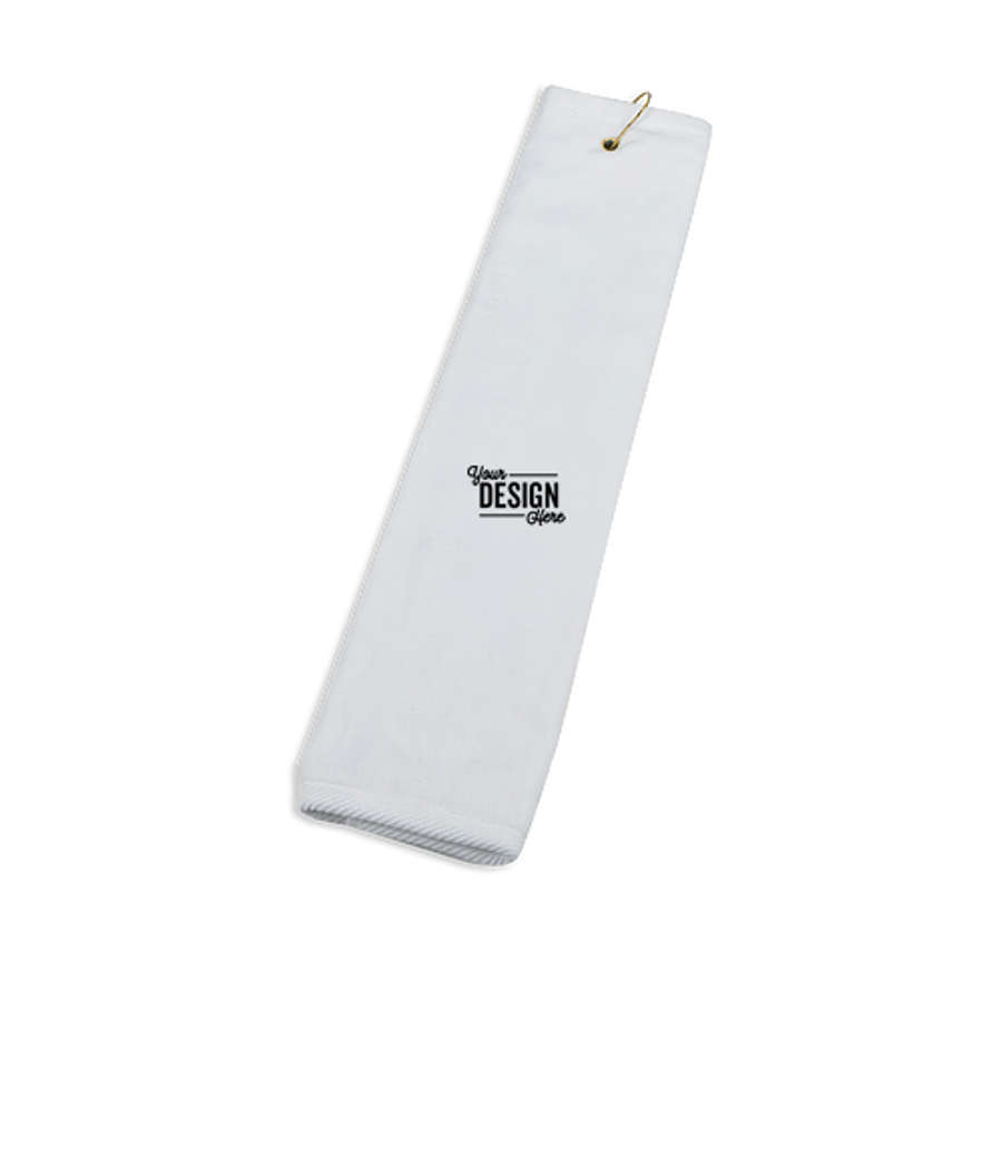 Golf Tri-Fold Towel in White