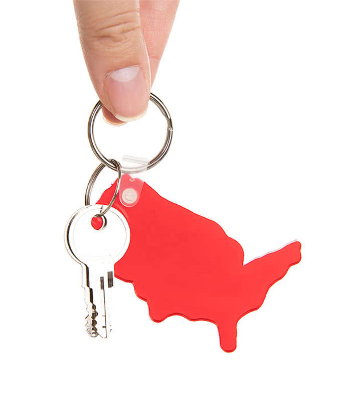 USA Shaped Keychain