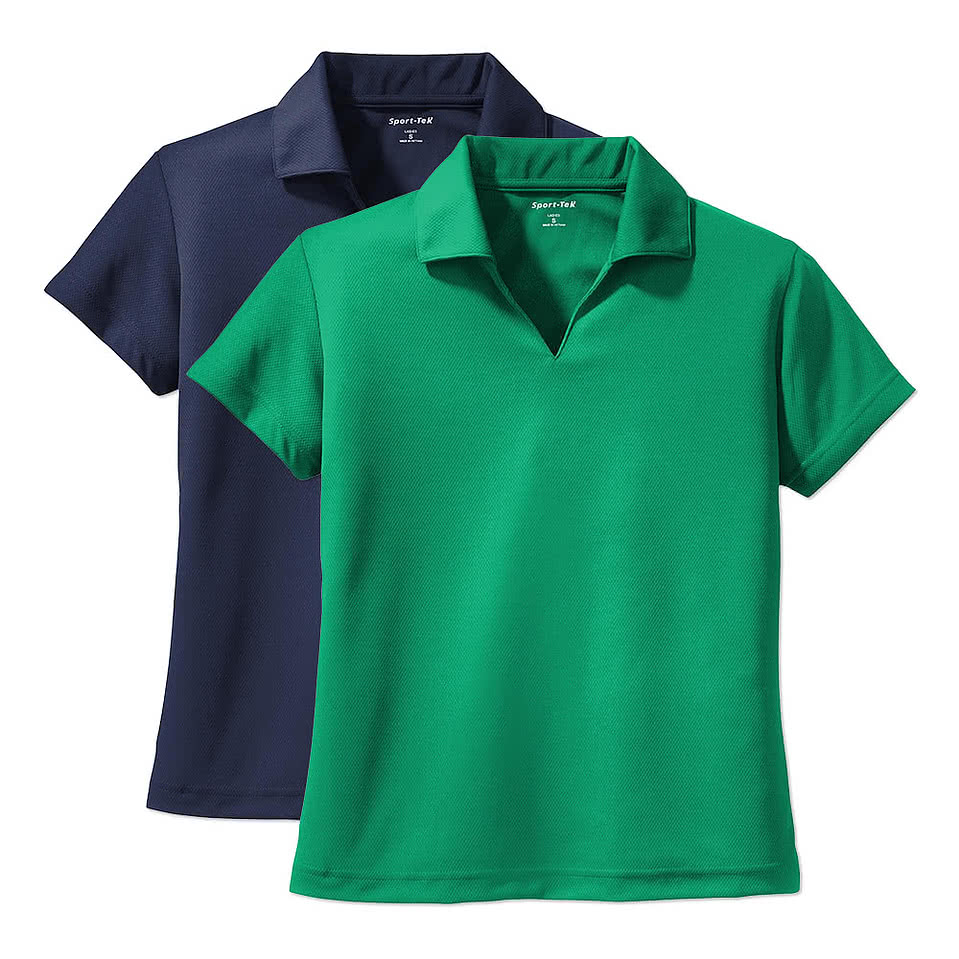Sport-Tek Women's Dri-Mesh V-Neck Performance Polo - Printed