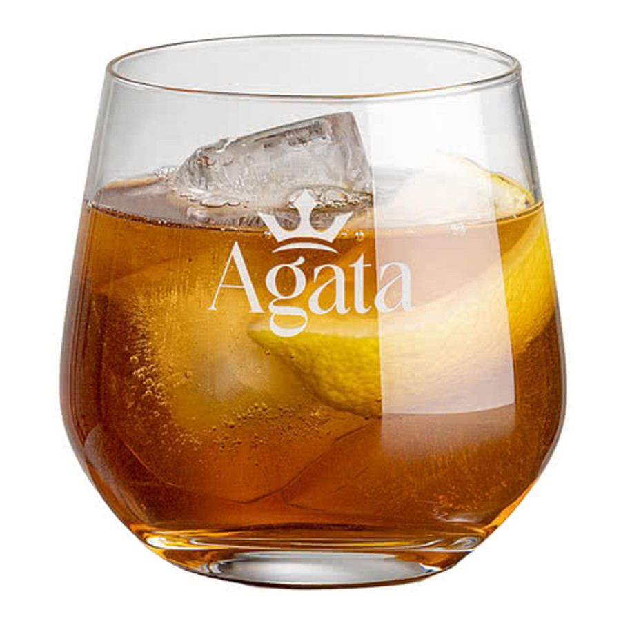 Laser Etched 13 oz. Garland On-the-Rocks Glass in Clear