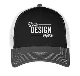 Otto Cap Low Profile Two-Tone Trucker Hat - Color: Charcoal Gray / Black / White