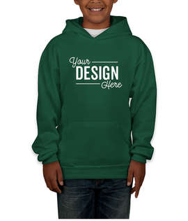Hanes Youth EcoSmart 50/50 Pullover Hoodie - Color: Deep Forest