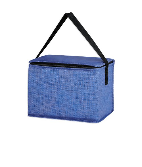 Crosshatch Non-Woven 8 Can Lunch Bag in Blue