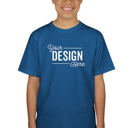 Canada - Gildan Youth 100% Cotton T-shirt - Color: Neon Blue