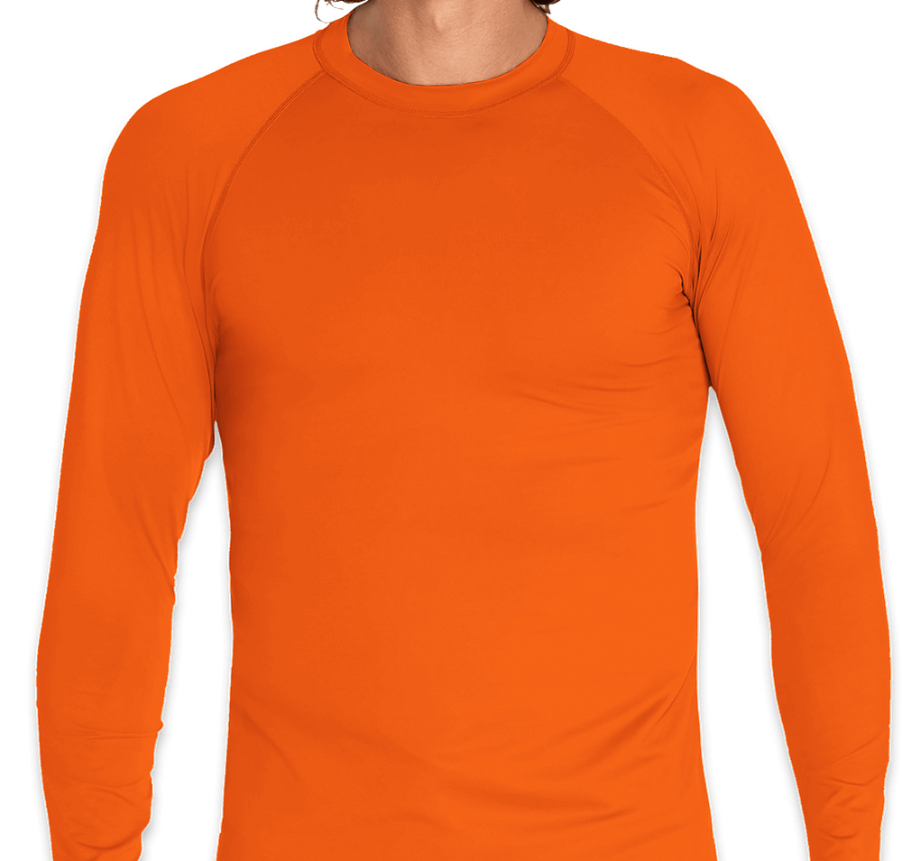 Wet Effect Long Sleeve Rash Guard Shirt-default