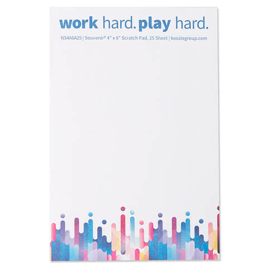 Full Color Souvenir 4" x 6" Scratch Pad - 50 sheets/pad (Case of 250) in White